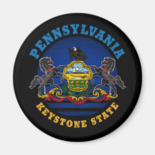 PENNSYLVANIA KEYSTONE STAAT FLAG MAGNET