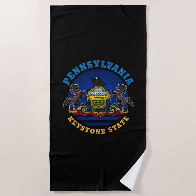 PENNSYLVANIA KEYSTONE STAAT FLAG STRANDTUCH (Vorderseite)