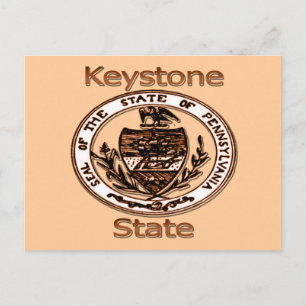 Pennsylvania Keystone Staat Siegel Postkarte