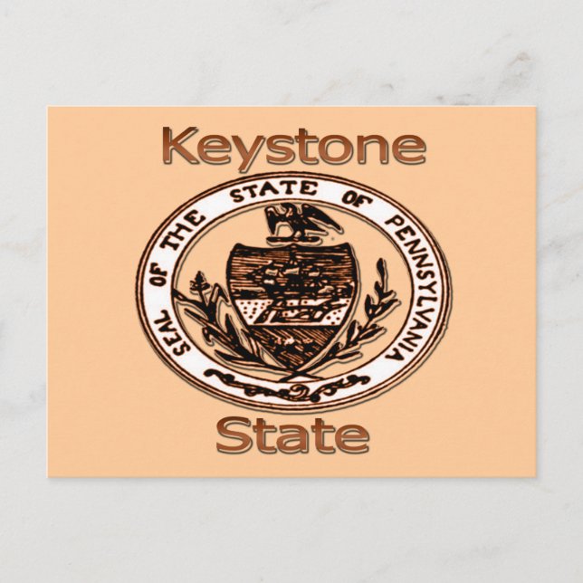 Pennsylvania Keystone Staat Siegel Postkarte (Vorderseite)
