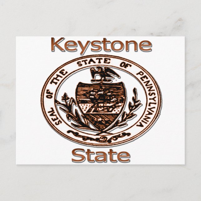 Pennsylvania Keystone Staat Siegel Postkarte (Vorderseite)