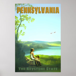 Pennsylvania Keystone State Retro-Reiseplakat Poster