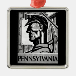Pennsylvania-Kohlen-Plakat WPA 1938 Silbernes Ornament