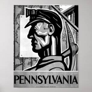 Pennsylvania Kohleposter WPA 1938 Poster