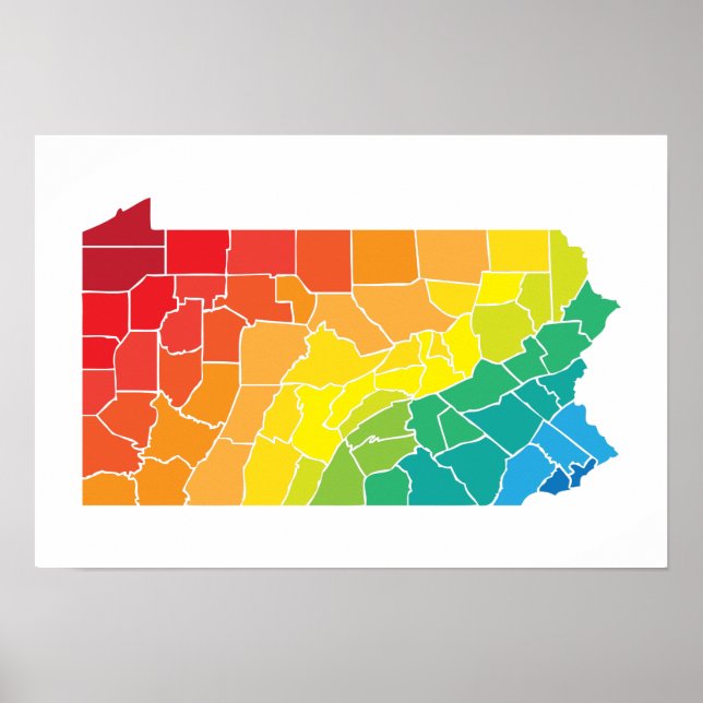 Pennsylvania Landkreis Poster (Vorne)