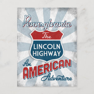 Pennsylvania Lincoln Highway Vintag America Postkarte