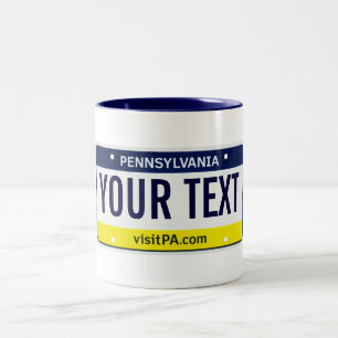 Pennsylvania-Lizenzplatten-Tasse Zweifarbige Tasse