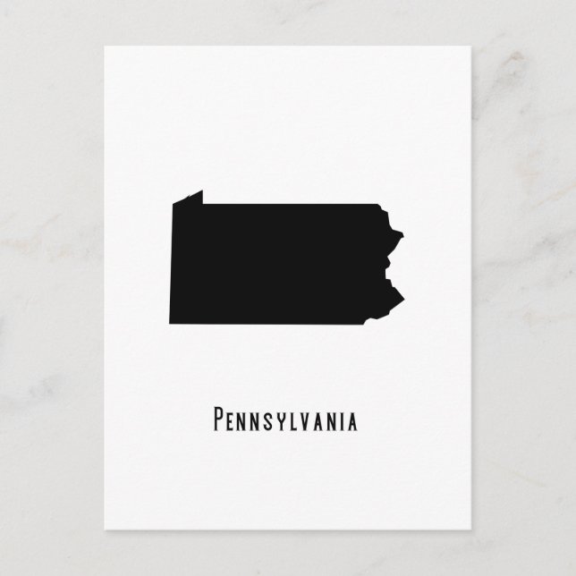 Pennsylvania Map - Schwarz und Weiß Modernste Postkarte (Vorderseite)