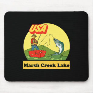 Pennsylvania Marsh Creek Lake - Usa Retro-Fischen Mousepad