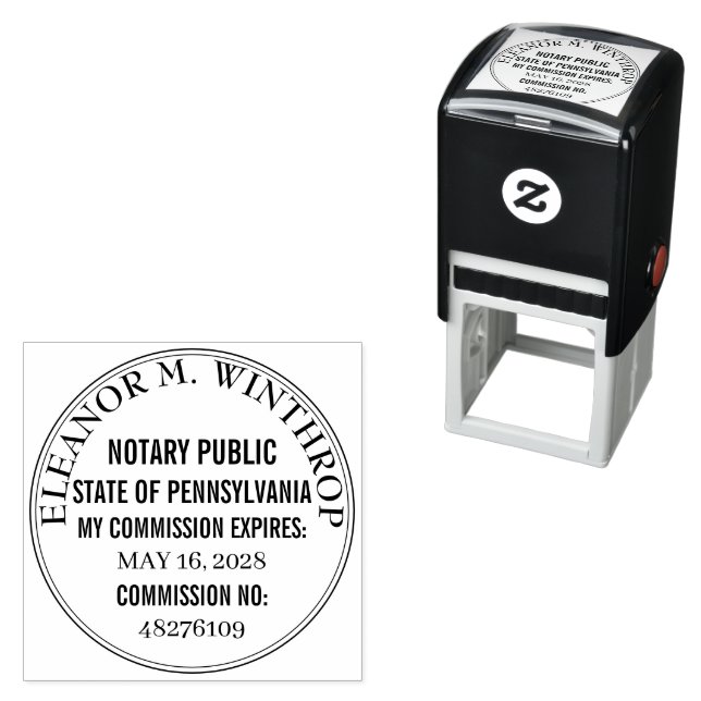 Pennsylvania Notary Public Round  Permastempel (Beispiel)
