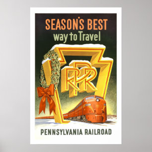 Pennsylvania PA Railroad US USA Vintage Travel Poster