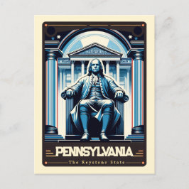 Pennsylvania | Patriotischer Geist Vintag Postkarte