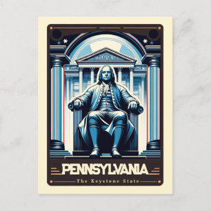 Pennsylvania   Patriotischer Geist Vintag Postkarte