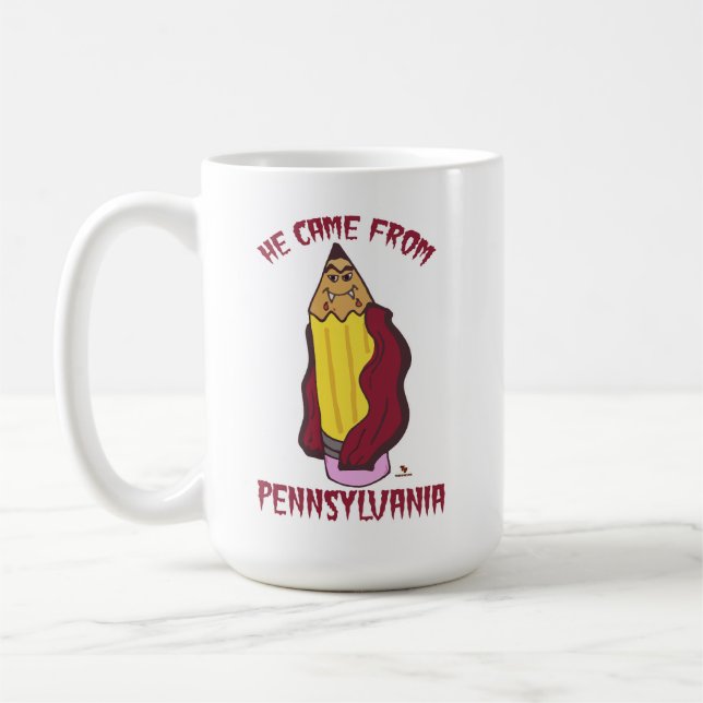 Pennsylvania Pencil Vampire Cheeky Spaß Kaffeetasse (Links)