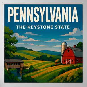 Pennsylvania Philadelphia Pittsburgh Historische R Poster