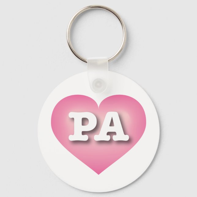 Pennsylvania Pink Fade Heart - I Liebe PA Schlüsselanhänger (Vorderseite)