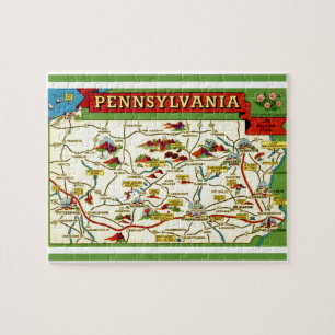 Pennsylvania Postcard Karte Puzzle