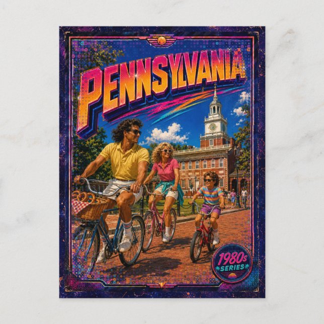 Pennsylvania Postkarte 80er Retro (Vorderseite)