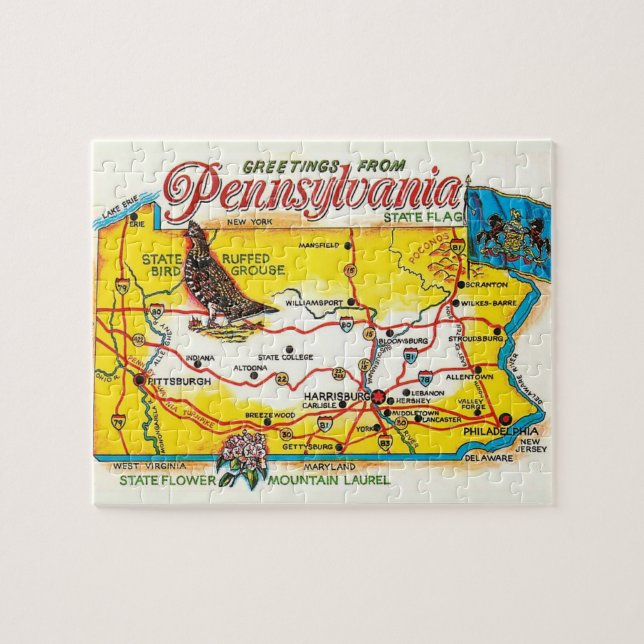 Pennsylvania Postkarte Puzzle (Horizontal)
