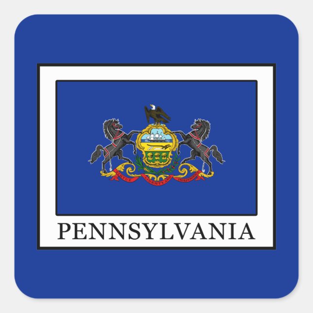 Pennsylvania Quadratischer Aufkleber (Vorderseite)