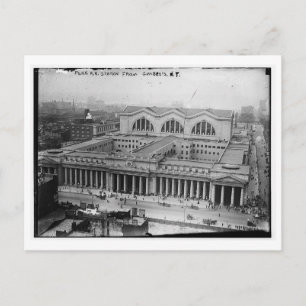 Pennsylvania Rail Road Bahnhof NY Vintage Postkarte