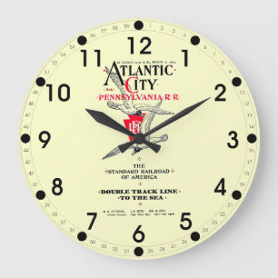 Pennsylvania Railroad Atlantic City Service 1904 Große Wanduhr