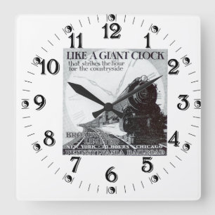 Pennsylvania Railroad Broadway Limited 1929 Quadratische Wanduhr