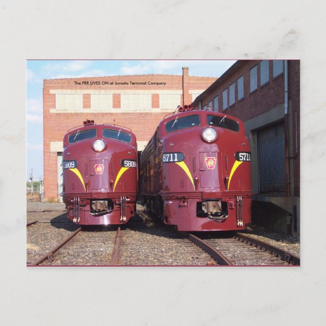 Pennsylvania Railroad E-8a,s (JTFS) 5809 und 5711 Postkarte (Vorderseite)