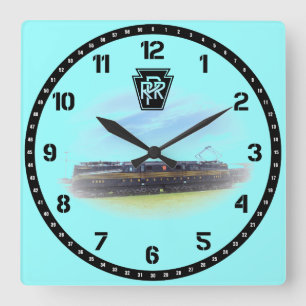 Pennsylvania Railroad GG-1 #4800 Side View Large C Quadratische Wanduhr
