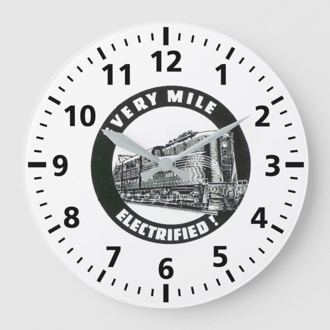 Pennsylvania Railroad jede Meile elektrifiziert Große Wanduhr (Vorderseite)