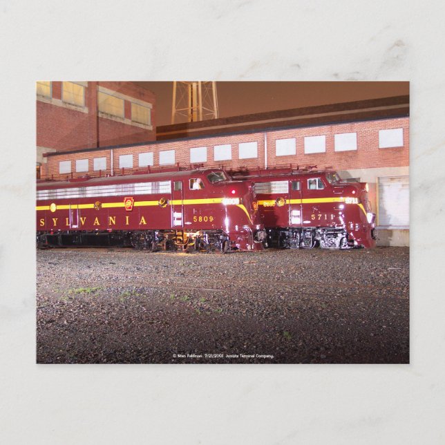 Pennsylvania Railroad (JTFS)Nachtschwärmer Foto Sh Postkarte (Vorderseite)