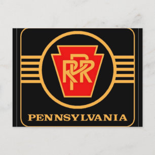 Pennsylvania Railroad-Logo, Schwarz & Gold Postkar Postkarte