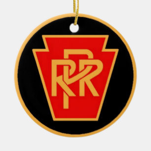 Pennsylvania Railroad-Logo, Schwarz und Gold Keramik Ornament