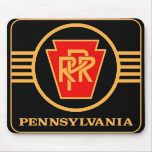 Pennsylvania Railroad Logo, Schwarz und Gold Mousepad