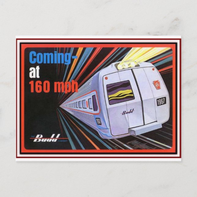 Pennsylvania Railroad Metroliner 1967 Postkarte (Vorderseite)