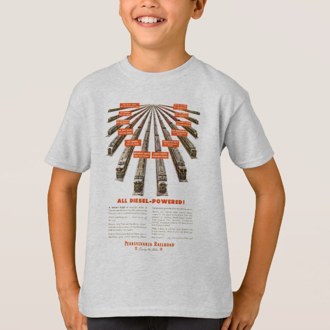 Pennsylvania Railroads Ost-Westjetzt ganz Diesel T-Shirt (Vorderseite)