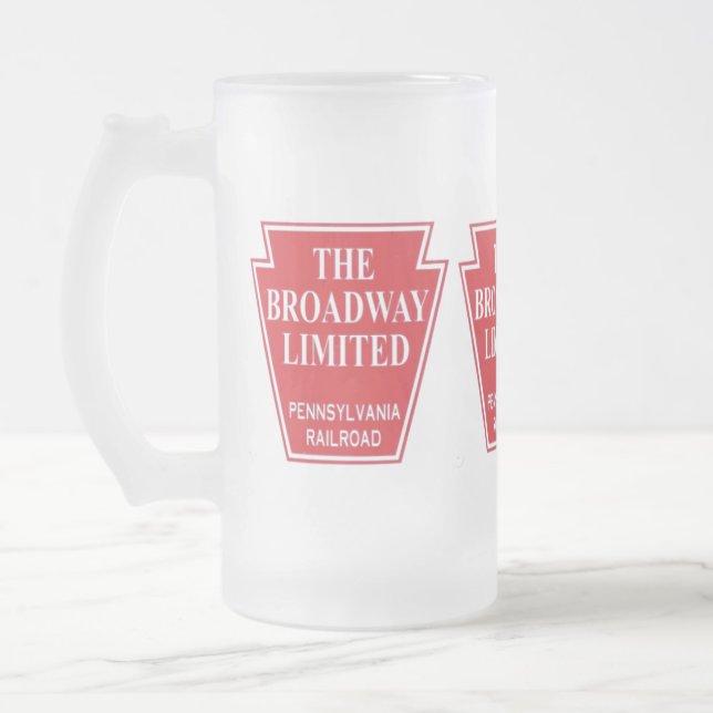 Pennsylvania Railway Broadway Limited Beer Stein Mattglas Bierglas (Links)