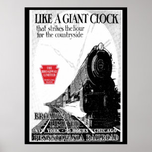 Pennsylvania Railway Broadway Limited Poster