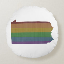 Pennsylvania Rainbow Gay Pride Rundes Kissen