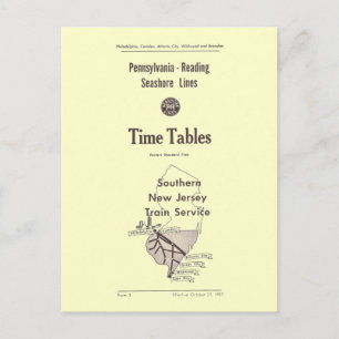 Pennsylvania Reading Seashore Line 1957 Postkarte