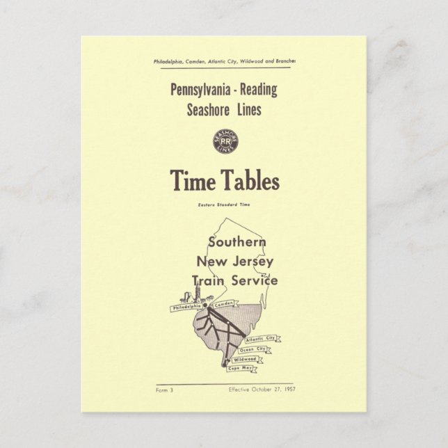 Pennsylvania Reading Seashore Line 1957 Postkarte (Vorderseite)