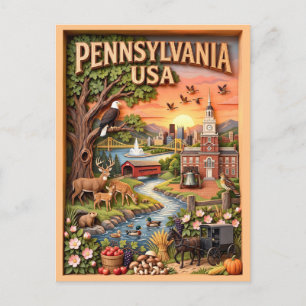 Pennsylvania Reise Sehenswürdigkeiten Wildtiere Na Postkarte