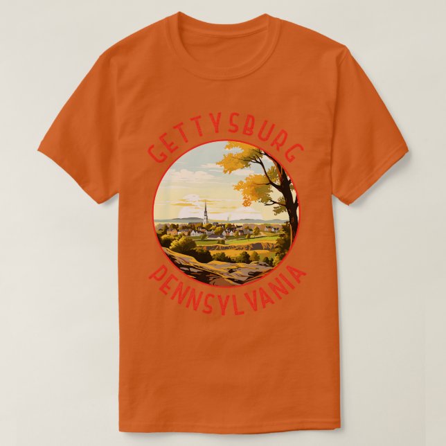 Pennsylvania Retro Distressed Circle T-Shirt (Design vorne)