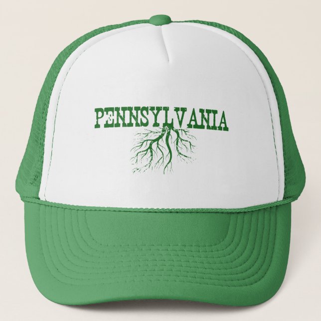 Pennsylvania Rooted Birth Staat Roots Word Art Truckerkappe (Vorderseite)