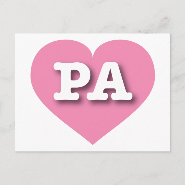 Pennsylvania - Rosa Herz - I Liebe PA Postkarte (Vorderseite)