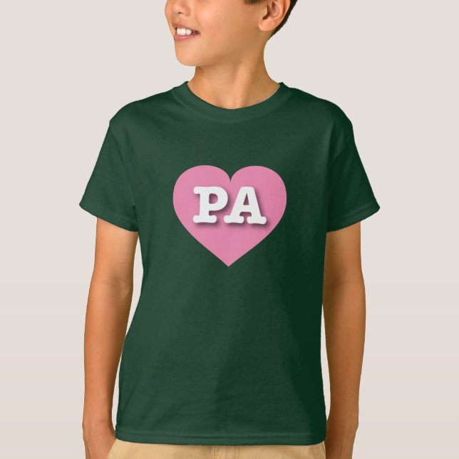 Pennsylvania - Rosa Herz - I Liebe PA T-Shirt (Vorderseite)