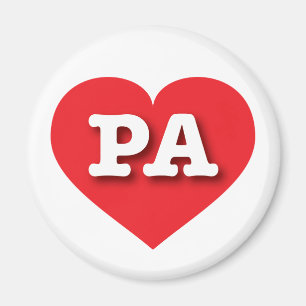 Pennsylvania Rotes Herz - I Liebe PA Magnet