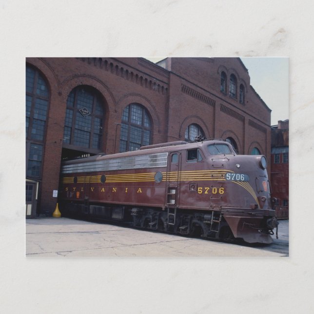 Pennsylvania RR, EMD E-8, restauriert in Reading,  Postkarte (Vorderseite)