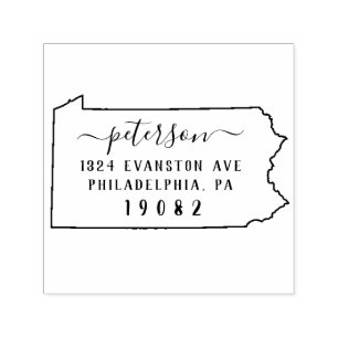 Pennsylvania-Rücksendeadresse-Briefmarke Permastempel