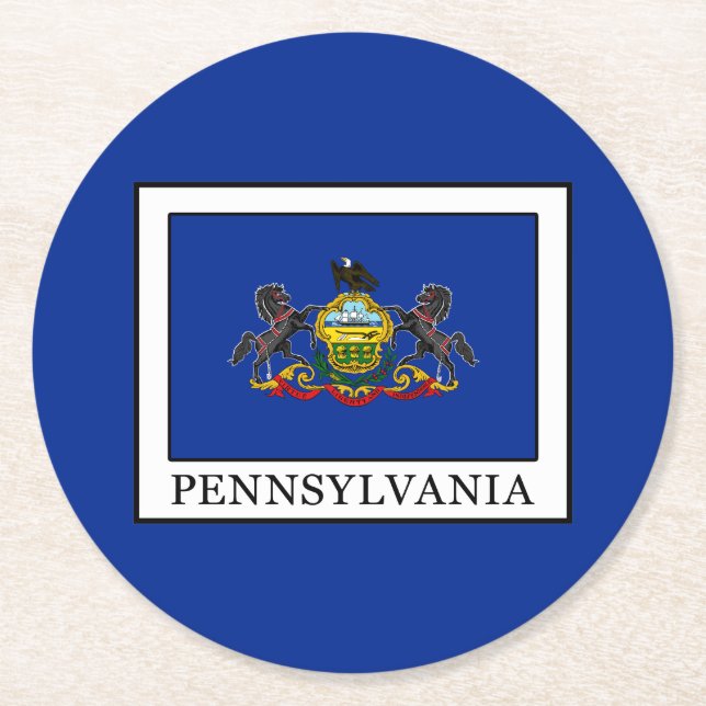 Pennsylvania Runder Pappuntersetzer (Vorderseite)
